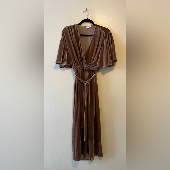 EMERSON FRY LILA DRESS - CHESTNUT SILK VELVET SIZE XS - Picture 5 of 12